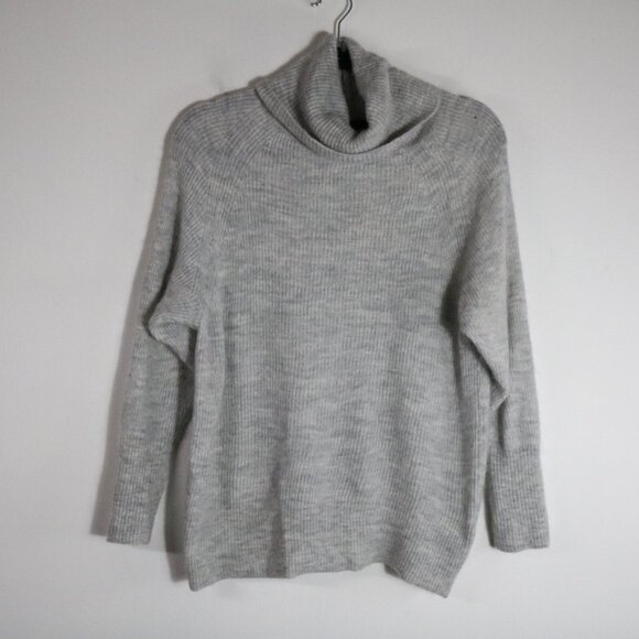 Quince Baby Alpaca Wool Turtlenec Light Gray Women Large Knit Neutral Minimalist - Picture 1 of 8